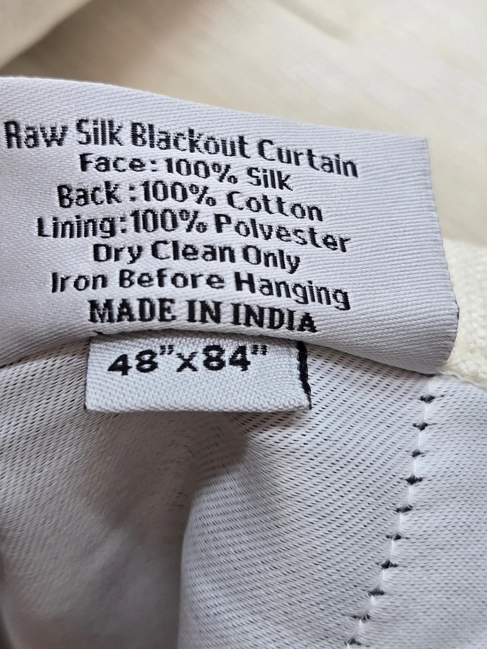 NWT QUINCE Set Of 2 48x84 Raw Silk True Blackout Curtains Ivory 8698